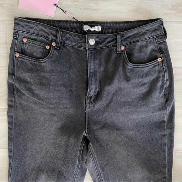 NWT Avec Les Filles Black Cropped Bootleg Distressed Jeans - Picture 3 of 6